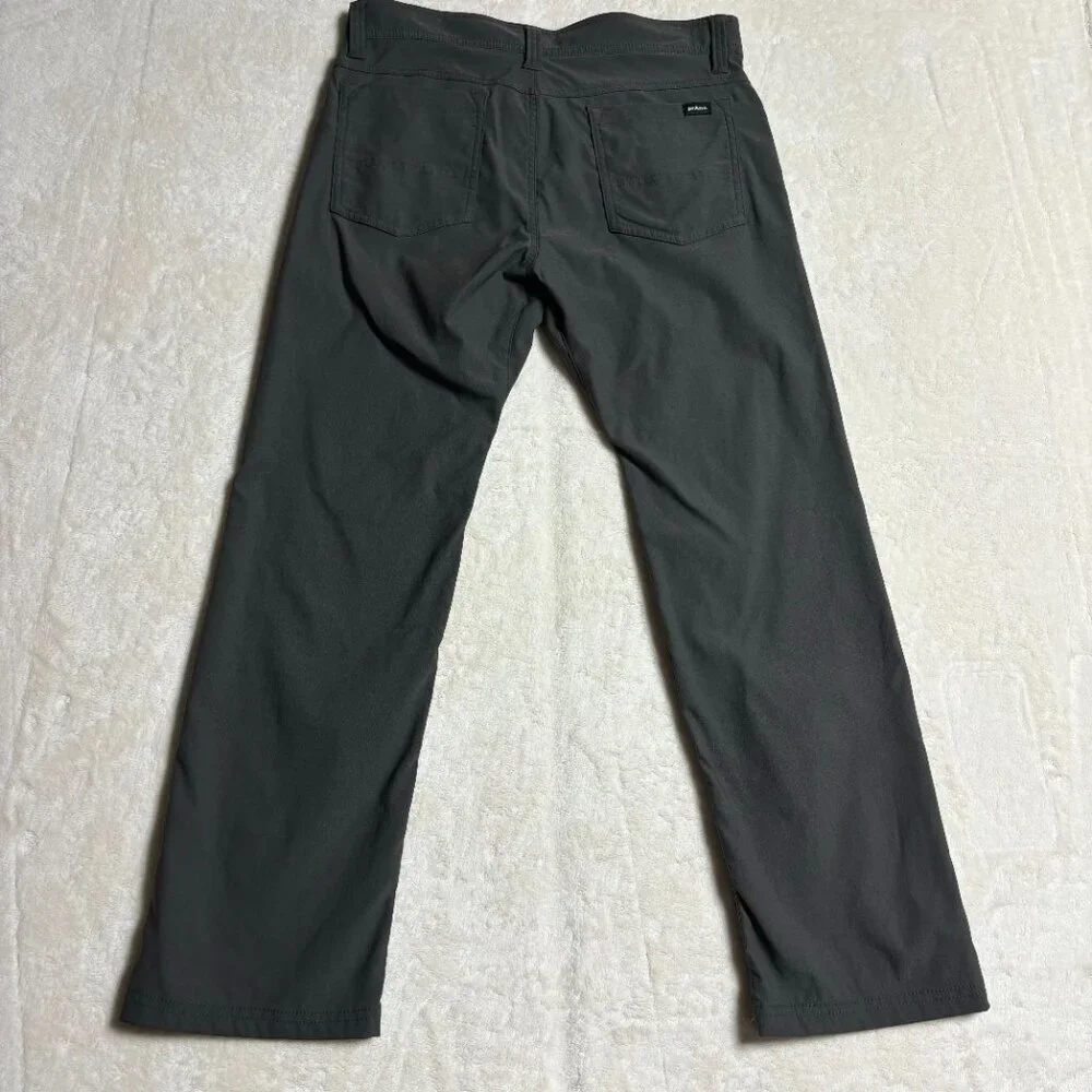 Prana‎ Womens Brion II 5-Pocket Pants Grey Lightweight Straight Fit Nylon 33x27